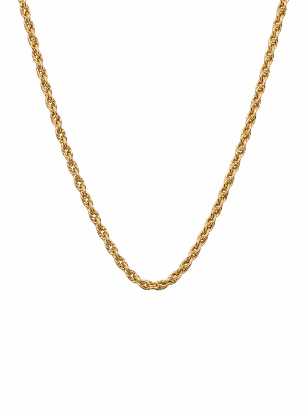 Twisted Unisex Chunky Rope Chain Necklace 14K Yellow Gold Filled ~ 17” Long